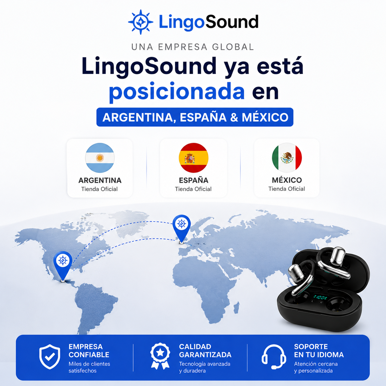 LingoSound XR4 - Auriculares traductores de idioma en tiempo real