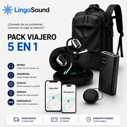 Pack Viajero 5 en 1 con auricular traductor gratis